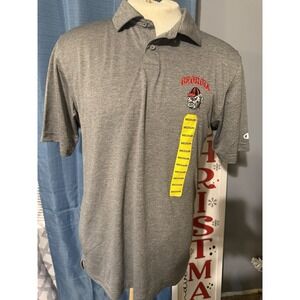 Champion Men's Georgia Bulldogs Short Sleeve Polo Shirt Size M Grey